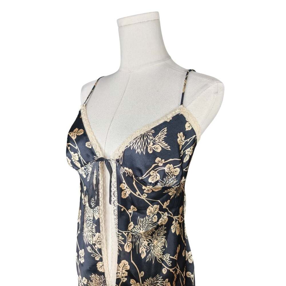 Victoria's Secret Floral Satin Tie-Front Babydoll Slip Nightie Sz. XS - Picture 3 of 5